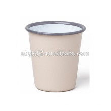 Taza de alta calidad del vaso del esmalte con el borde rodado del color negro para la taza BRITÁNICA del vaso